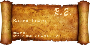 Rainer Endre névjegykártya